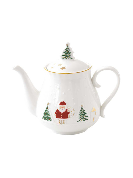 Easylife Ornament de masă de Crăciun Ceainic De porțelan Multicolor