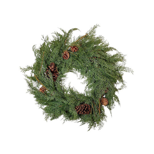 Artificial Thuja Pinecone Wreath 60cm