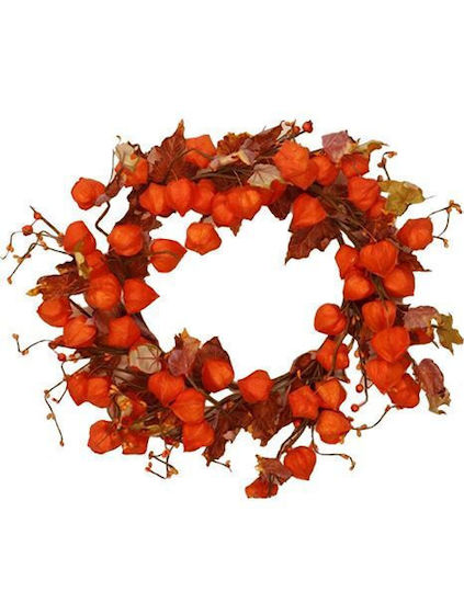 Gisela Graham Венец Оранжев Physalis и Есенни Листа 50 См