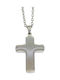 Kalliopi Silver Crucifix Bărbat Negru Din Oțel Cu Lanț