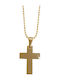 Kalliopi Silver Crucifix Bărbat Din Oțel Placat Cu Aur Cu Lanț