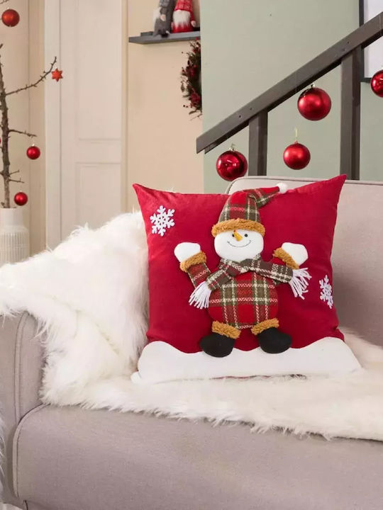 Teoran Christmas Decorative Square Pillowcase Red 45x45cm