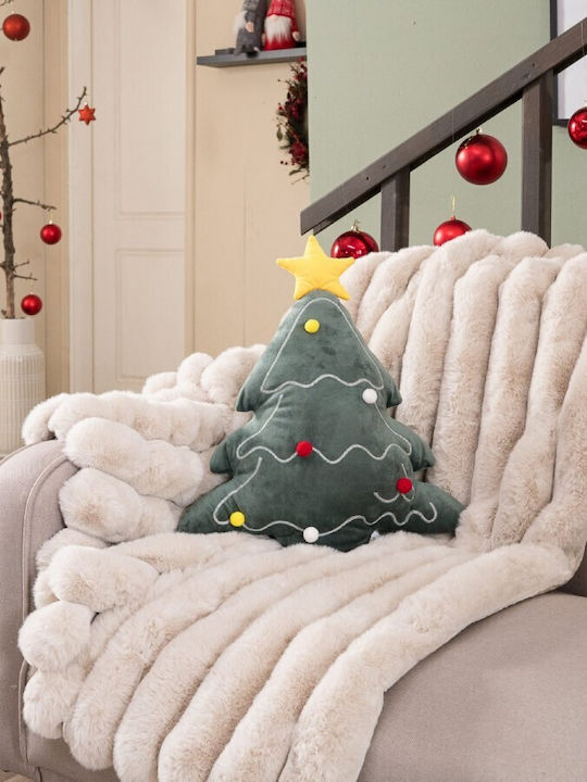 Teoran Christmas Decorative Square Pillowcase Green 45x45cm