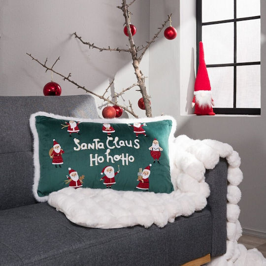 Teoran Christmas Decorative Pillow Rectangular Green 35x60cm