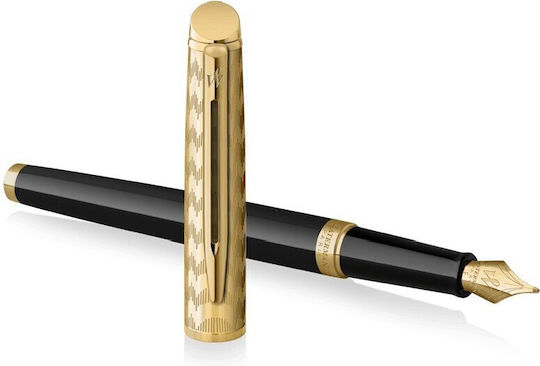 Waterman Hemisphere Füllfederhalter Mittel aus Stahl mit schwarzer Tintenfarbe