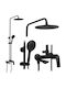 Rea Shower Column with Mixer Black