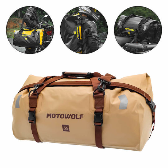 Motowolf MDL0717 Σάκος Ουράς Μοτοσυκλέτας Αδιάβροχος 66lt Καφέ