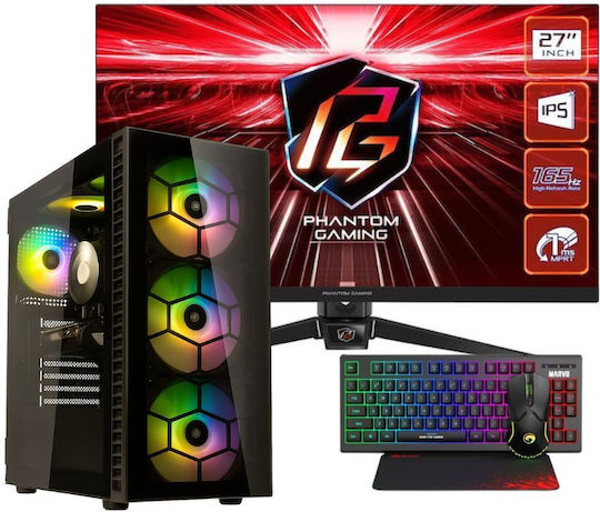 Vengeance Overlord-V22 Гейминг Настолен Компютър Ryzen 7-5700X 32GB DDR4 1TB SSD GeForce RTX 5060 Без Операционна Система и Монитор ASRock PG27FF1A IPS HDR Гейминг