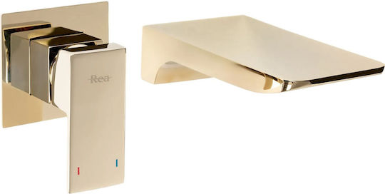 Rea Built-in Faucet Mixer for for Bathroom Sink Gold