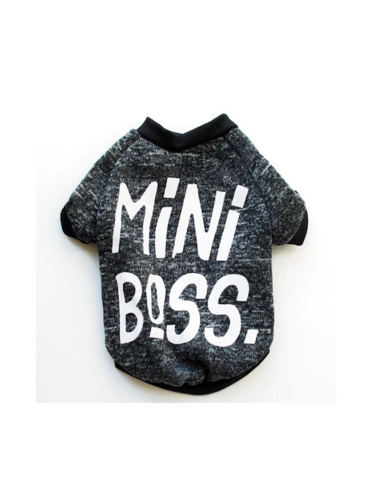 Pulover Tricotat Pentru Câini Gri "mini Boss" 36cm Lungime Spate 36cm