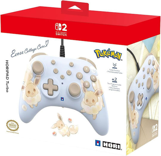 Hori Horipad Cu fir pentru Switch 2 Eevee Cottage Core