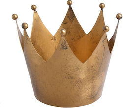 Metallische Goldene Krone 16,5x16,5x13,5cm Holzhandwerksdekoration