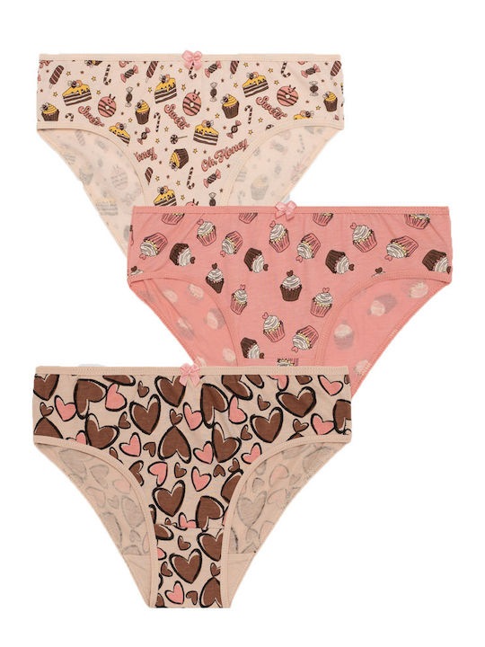 Minerva Cup Cakes Kinder-Set mit Slips Cream, Coral, Beige