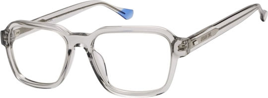 Urban Owl Leo C4 Men's Acetate Prescription Eyeglass Frames Transparent Gray