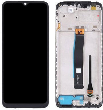 Οθόνη mit Touch-Mechanismus und Rahmen für Xiaomi Redmi 10C, Poco C40 (Schwarz)