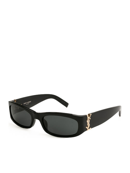 Ysl Women's Sunglasses with Black Plastic Frame and Black Lens