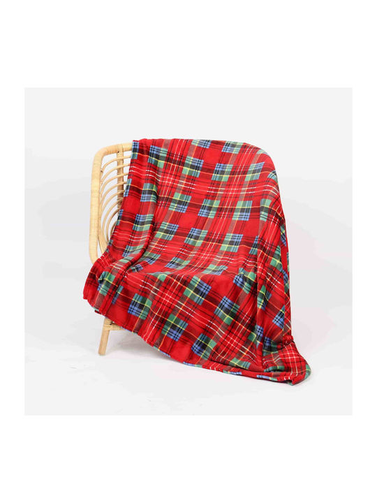 Lucktora Fleece Blanket Double 220x240cm Red