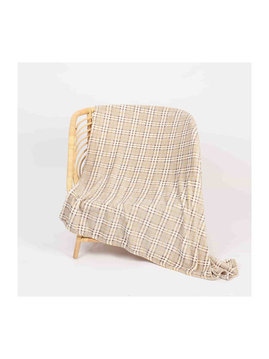 Lucktora Fleece Single Blanket 160x220cm Beige