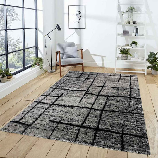 842 Teppich Rechteckig Zottelig Synthetisch,Polyester/Cotton/Leather Gray