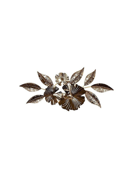 Wall Decor Brass Flower Made of Metal 121.3x6.4x54.6cm