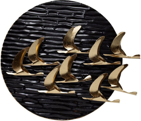 3D Wall Decor Gold Made of Metal 69x11x59cm