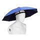 Head Umbrella Flippy 69 Cm Diameter Elastic Headband Uv Rain Protection Sapphire Blue