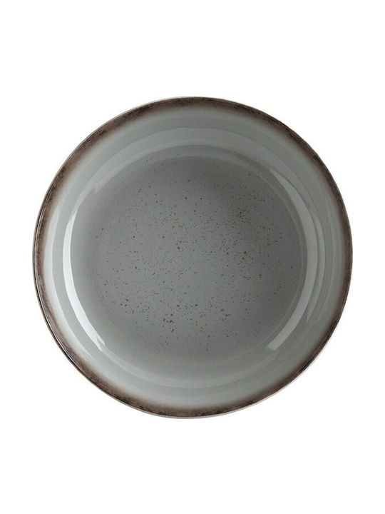 Ionia Soup Plate Ceramic Grey with Diameter 20cm