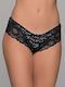 Femeie Boxer cu Dantelă Black-silver