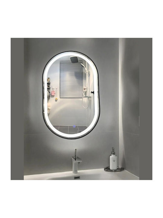 ARlight Oval Oglindă de Baie Lumini LED Atingere Negru
