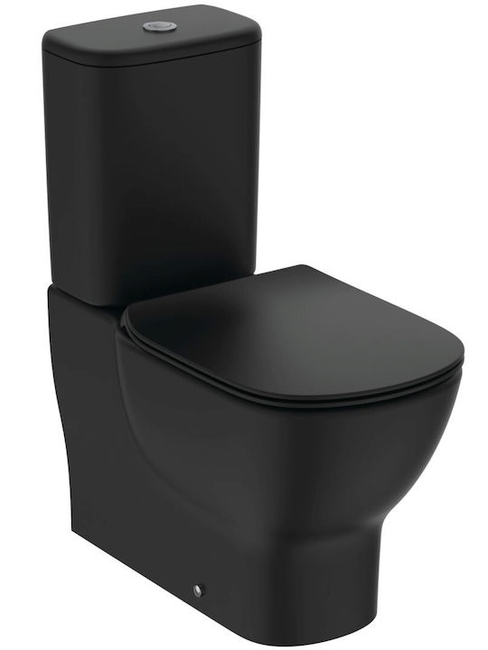 Ideal Standard Tesi Stehende Toilette mit Spülung mit Schlank Deckel Sanftes Schließen Schwarz Ideal Standard Tesi Stehende Toilette mit Spülung mit Schlank Deckel Sanftes Schließen Schwarz
