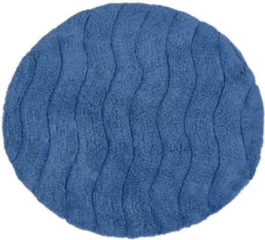 Bath Mat Cotton Round XF29091Y Blue Width 60cm
