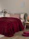 Palamaiki Heather Furry Single Blanket 160x220cm Burgundy
