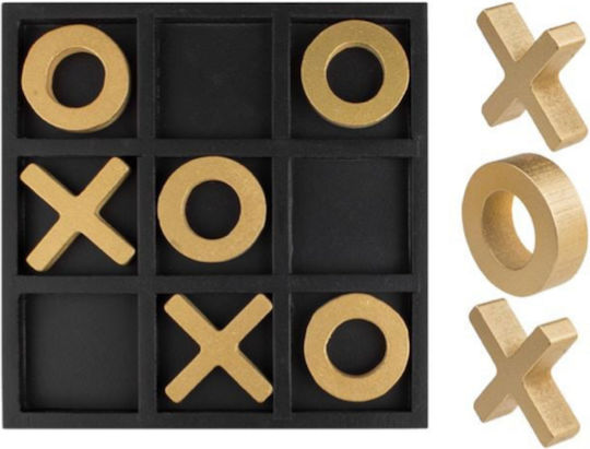 Tischdekoration Holzene Tic-Tac-Toe Schwarz Gold 20x2x20cm 10 Stück Tischdekoration Holzene Tic-Tac-Toe Schwarz Gold 20x2x20cm 10 Stück