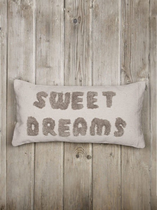 Nima Διακοσμητική Μαξιλαροθήκη Sweet από 100% Βαμβάκι Εκρού 30x60εκ.