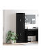 vidaXL Wohnzimmer Schrank aus Spanplatte Schwarz Eiche 35x39x168cm