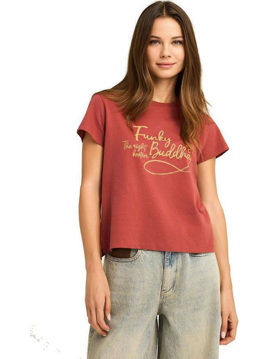 Funky Buddha Women's T-shirt Red
