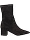 Suede Women's Ankle Boots with Medium Heel Black