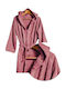 Hatzitex Bademantel mit Kapuze Dusty Rose
