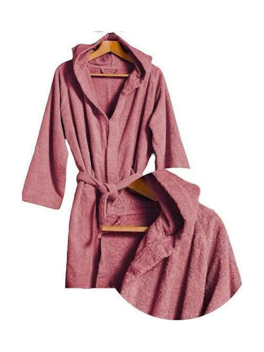 Hatzitex Bathrobe with Hood Dusty Rose