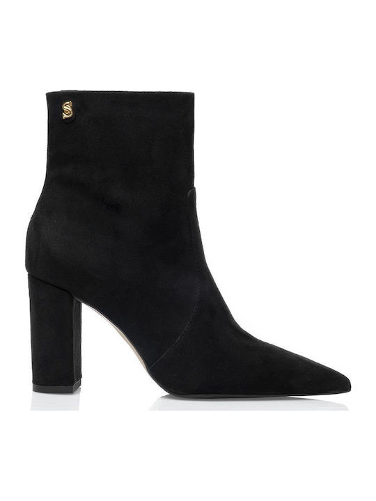 Sante Suede Γυναικεία Μποτάκια με Ψηλό Τακούνι ...