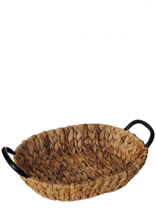 Atmosphera Dekorative Körbe Metallisch mit Griffen Braune 37x29x7.5cm