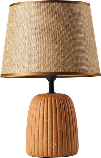 ARlight Ceramic Table Lamp for E27 Fitting with Brown Shade and Base
