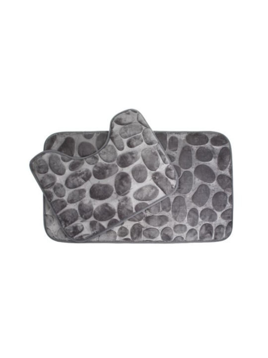 Сет Бански килими Правоъгълена SP8099T81 Grey Pebbles 2бр