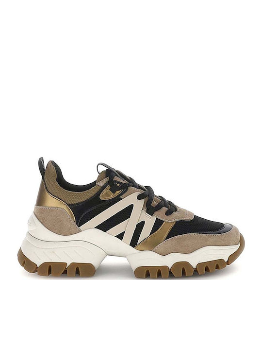 Twiggy Γυναικεία Chunky Sneakers Black-natural-brown