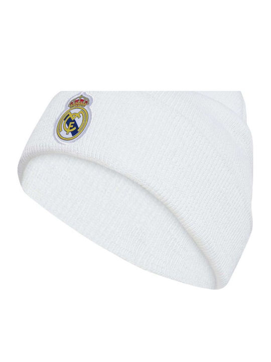 Real Madrid Woolie Cap Beanie Unisex Beanie Knitted in White color
