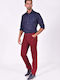 Long-sleeved Cotton Shirt Blue, Bordeaux