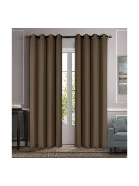 Import Hellas Κουρτίνα Συσκότισης με Τρουκς Καφέ 270x270εκ.