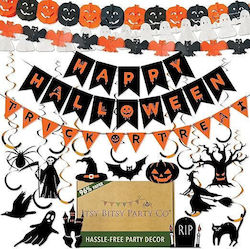 Itsy Bitsy Party Co Светлинна Гирлянда Party Хелоуин 3 X Светлинни Гирлянди Хелоуин Тикви Летящи Мишки Призраци 12 X Серпентини Ужасяващи Фигури Хартия