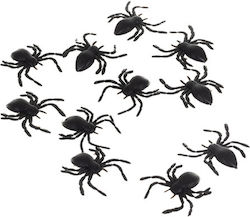 Set 10 Dekorative Spinnen Zola Halloween PVC 3 x 3 cm Schwarze