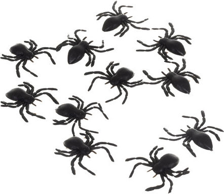 Комплект 10 Декоративни Паяци Zola Хелоуин PVC 3 Х 3 См Черни